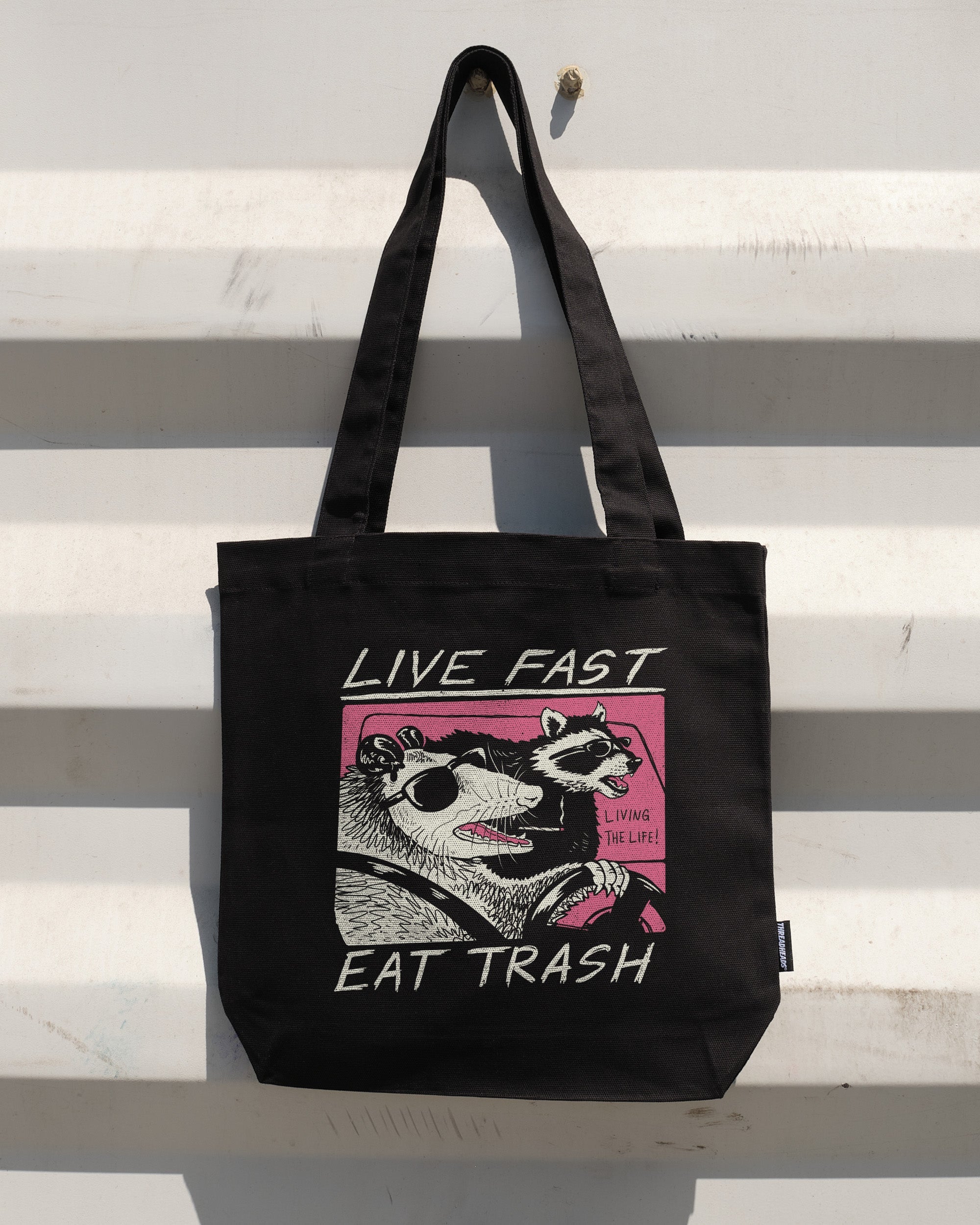 Live Fast Eat Trash Tote Bag