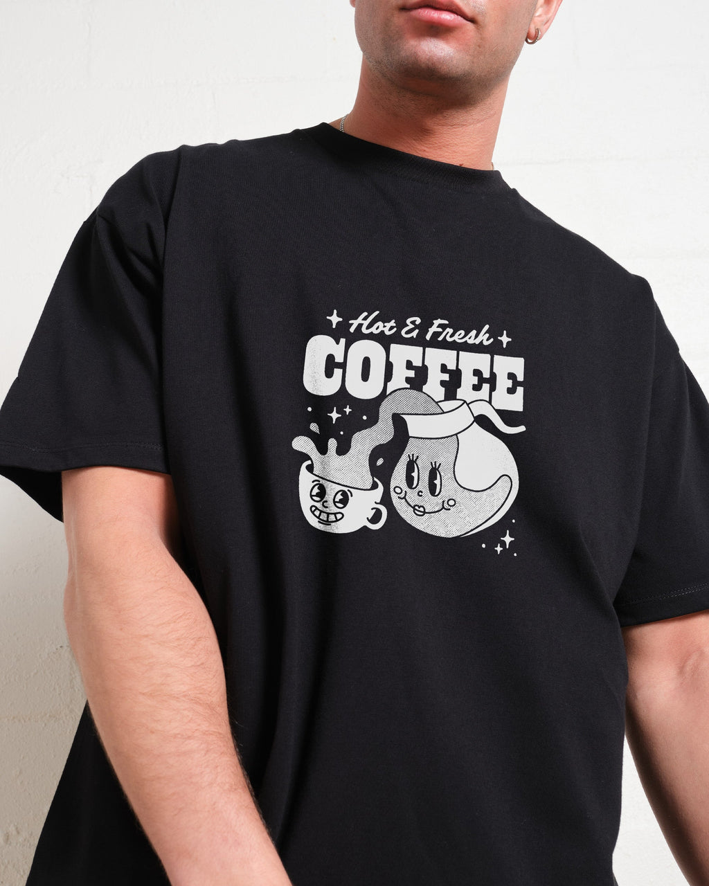 Hot & Fresh Coffee Oversized Tee
