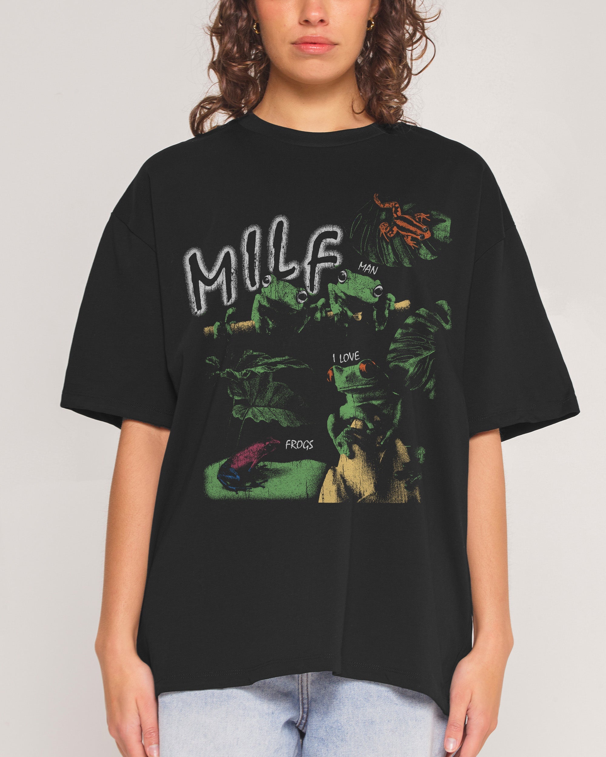 Man I Love Frogs Jungle Edition Oversized Tee