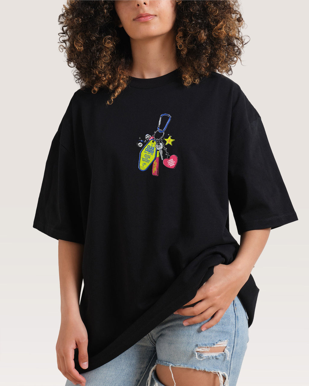 Club Chaos Key Chain Oversized Tee