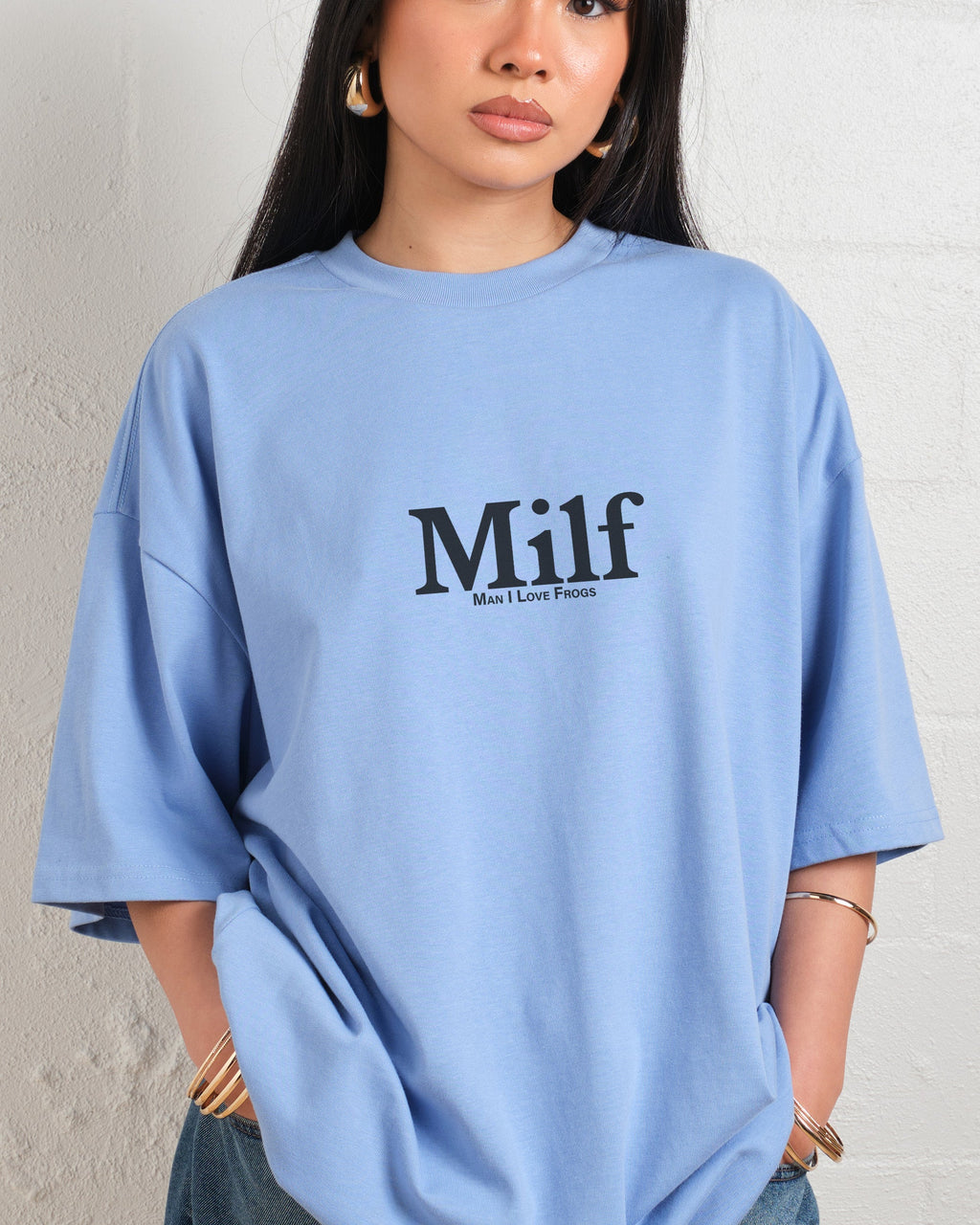 Man I Love Frogs Front and Back Oversized Tee