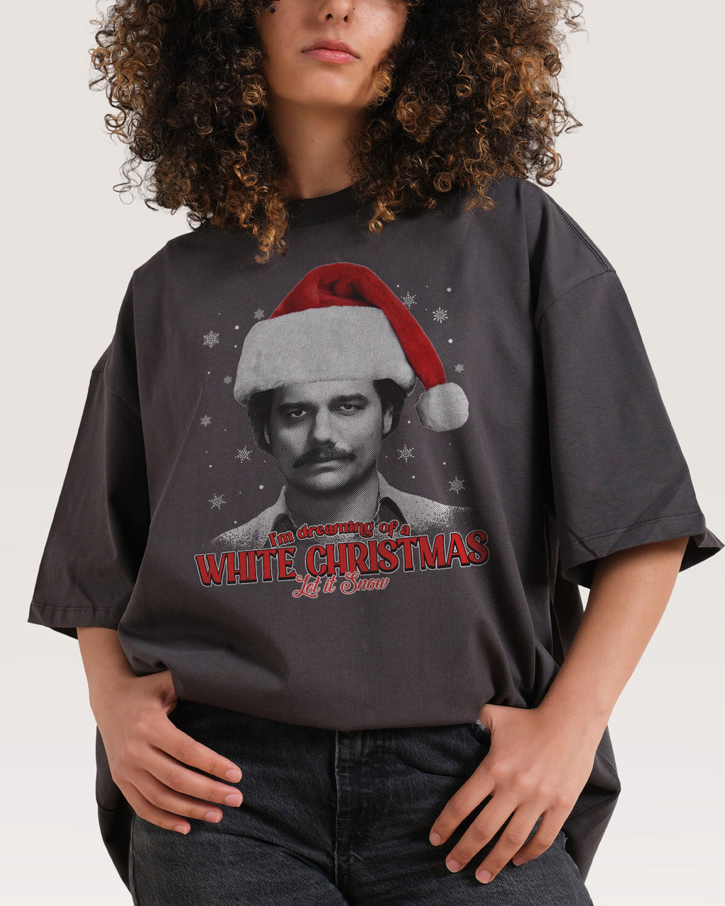 White Christmas Oversized Tee