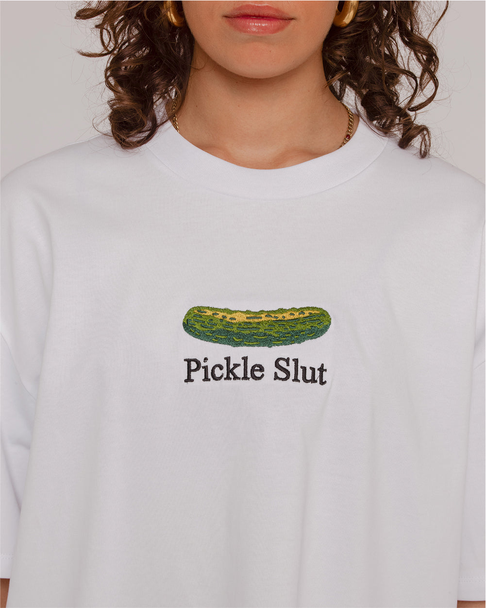 Pickle Slut Oversized Embroidered Tee