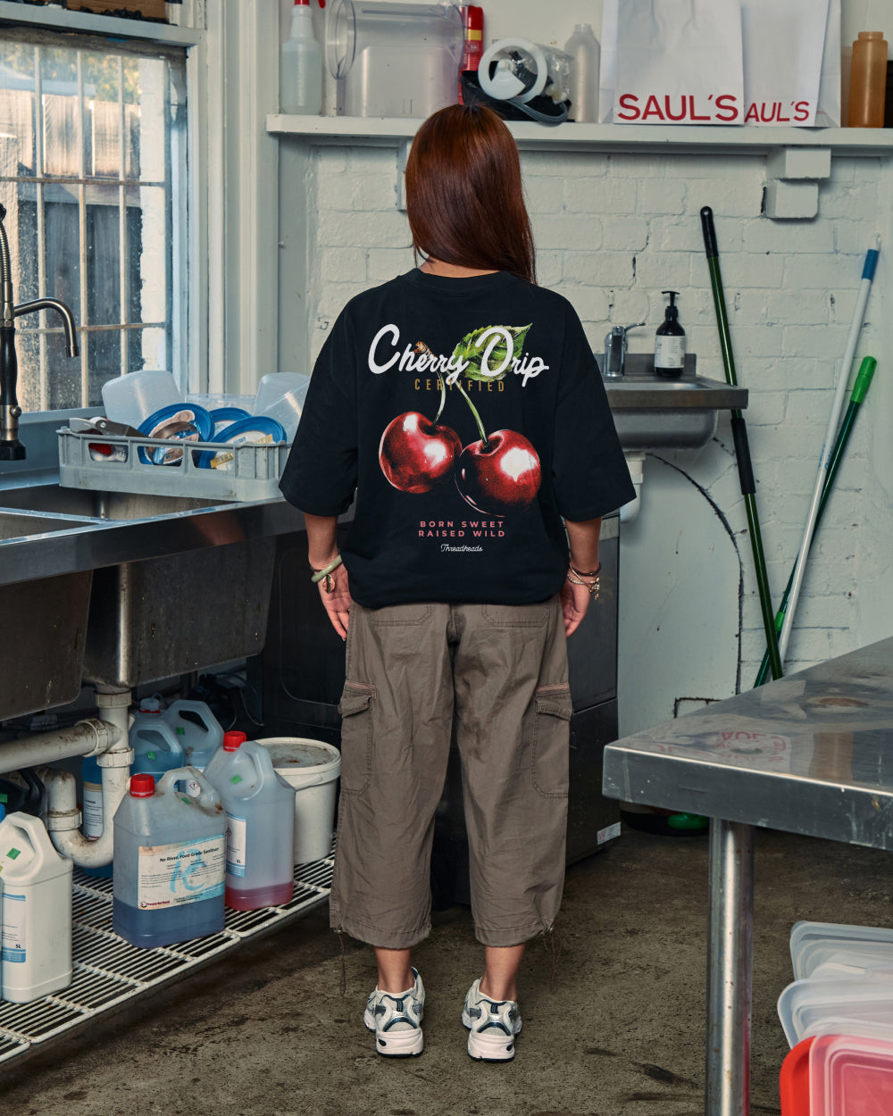Cherry Drip Oversized Tee