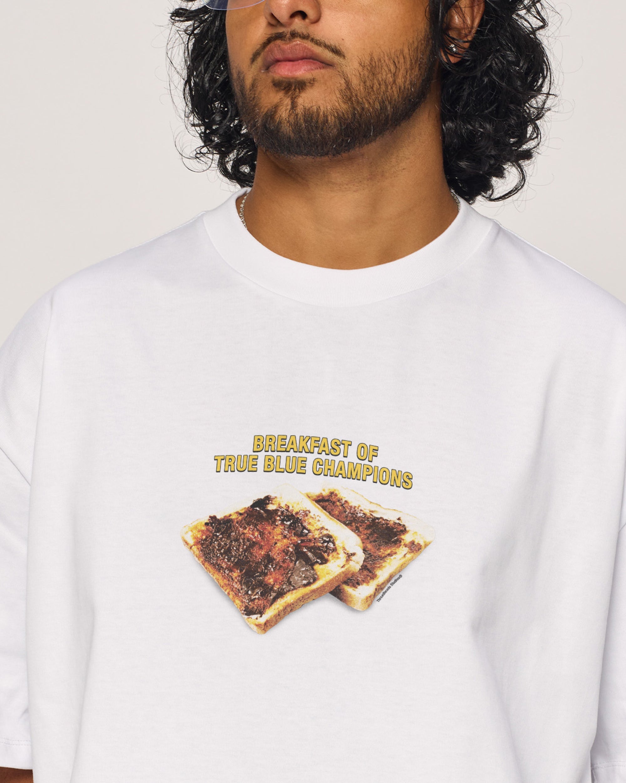 Breakfast of True Blue Champions Oversized Tee