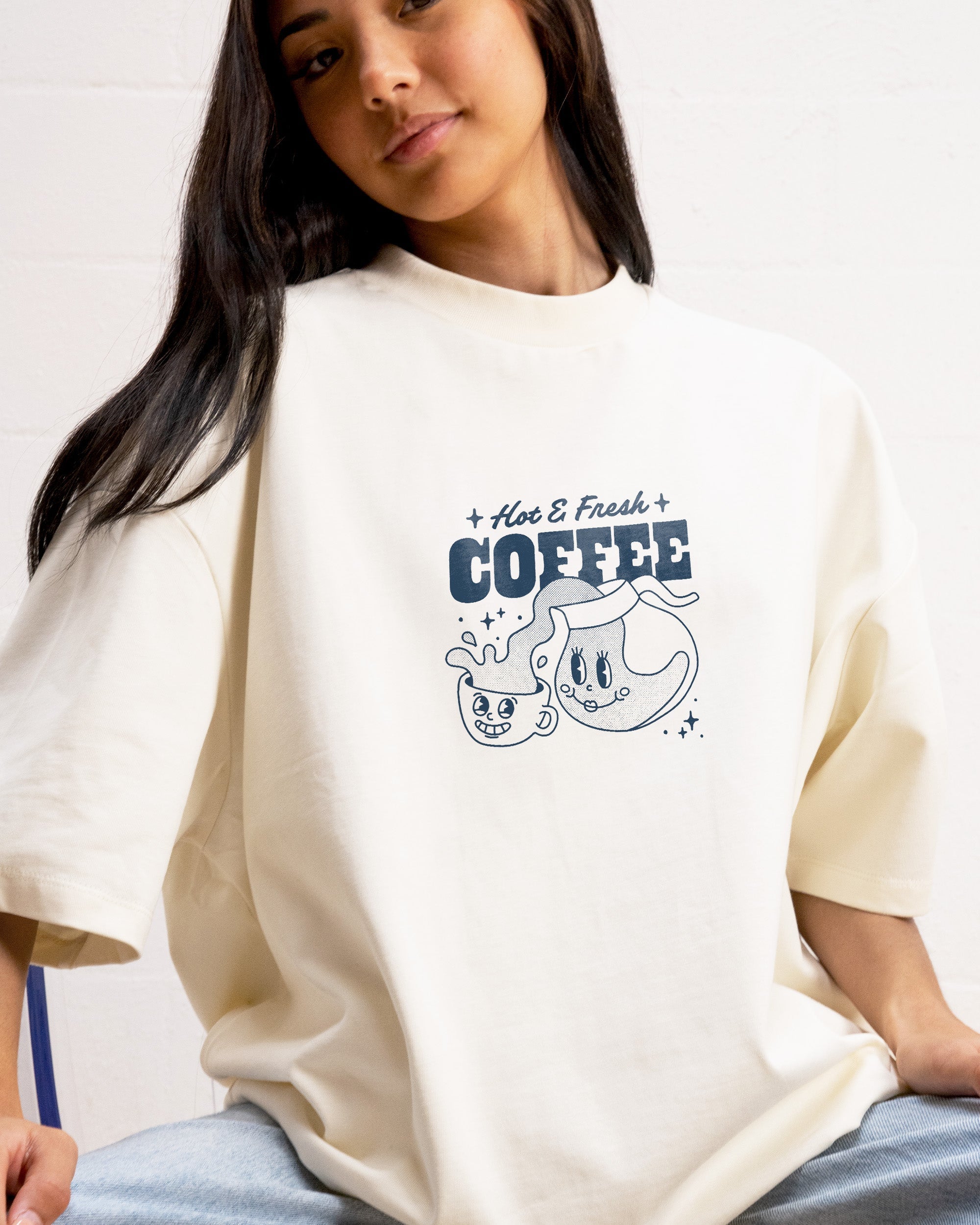 Hot & Fresh Coffee Oversized Tee