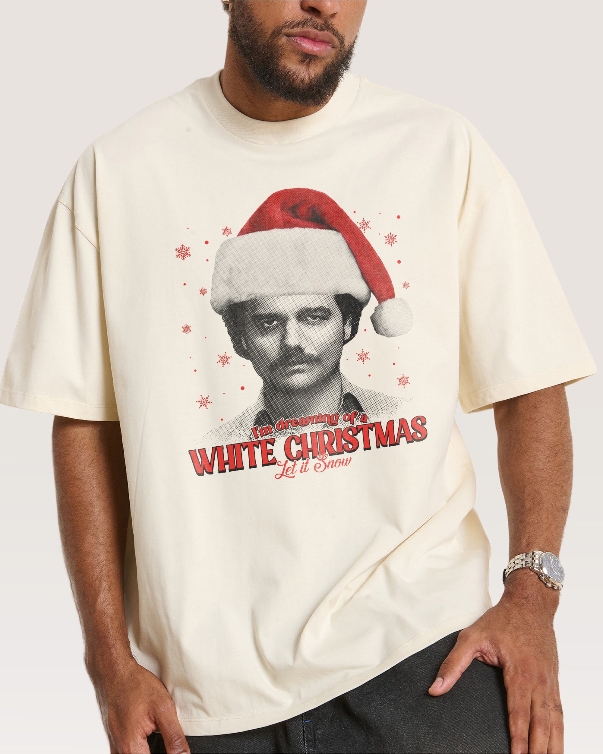 White Christmas Oversized Tee