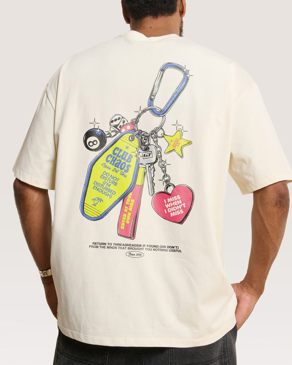 Club Chaos Key Chain Oversized Tee