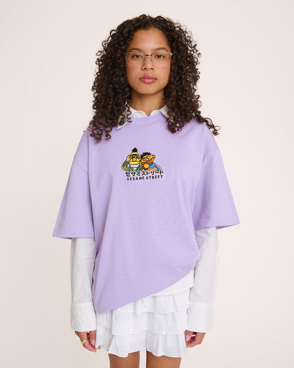 Bert and Ernie Tokyo Oversized Embroidered Tee