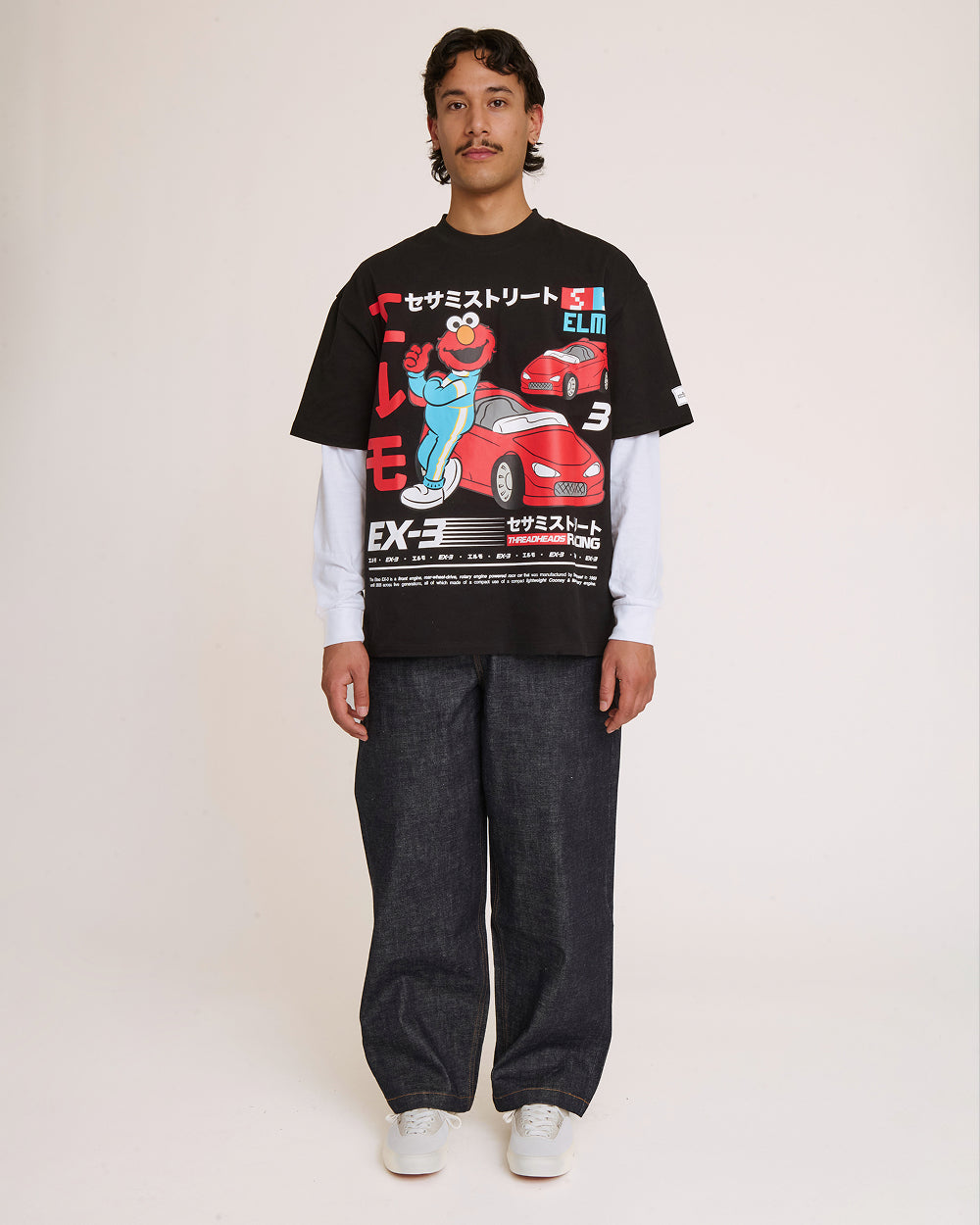 Elmo Tokyo Drift Black Oversized Tee