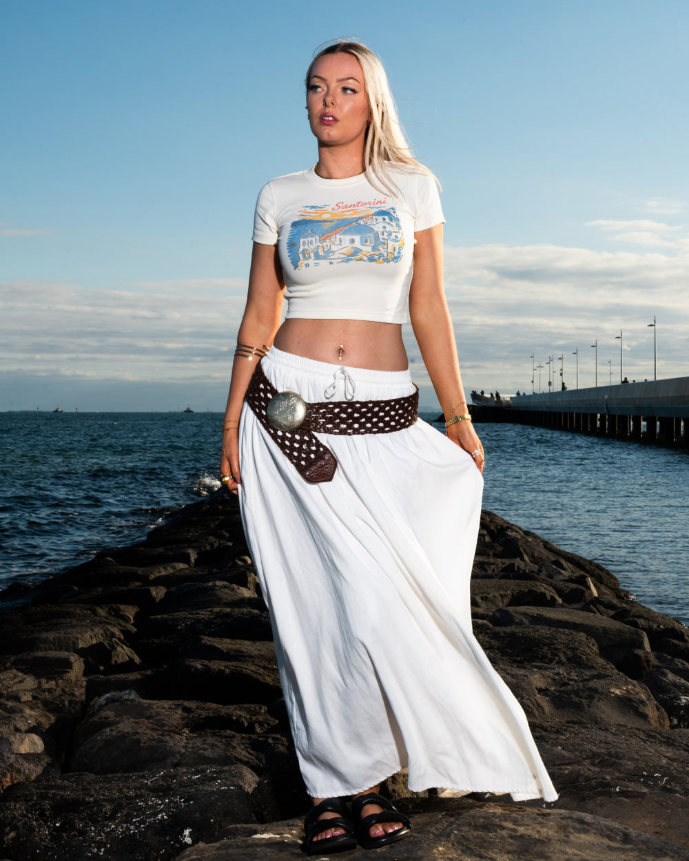 Santorini Sunset Baby Tee