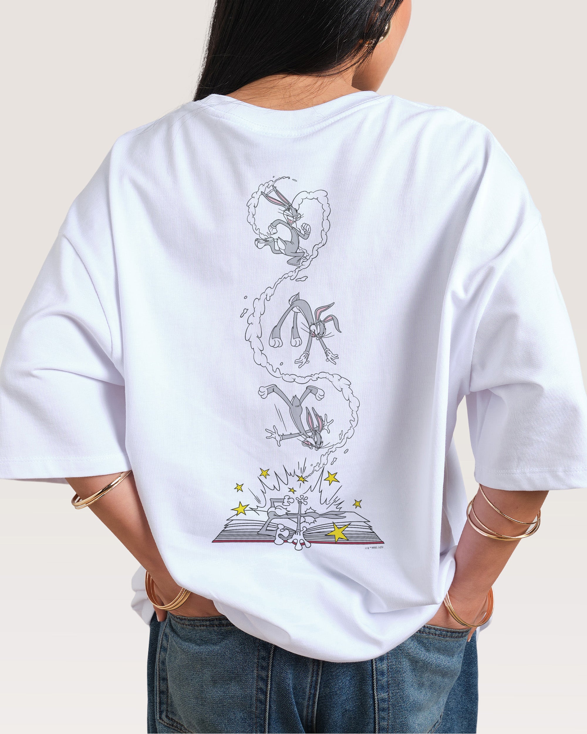 Bugs Bunny Book Crash Oversized Tee