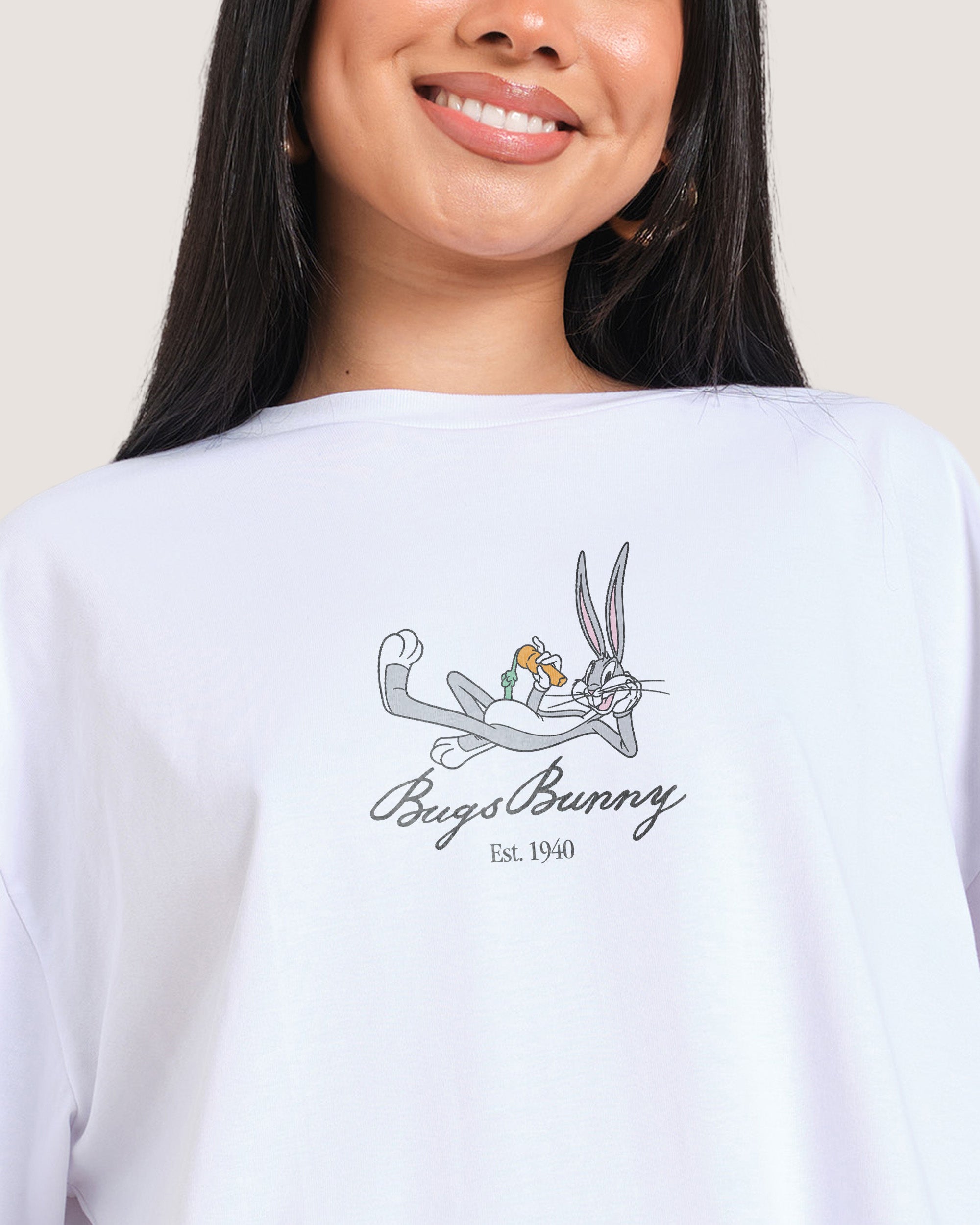 Bugs Bunny Book Crash Oversized Tee