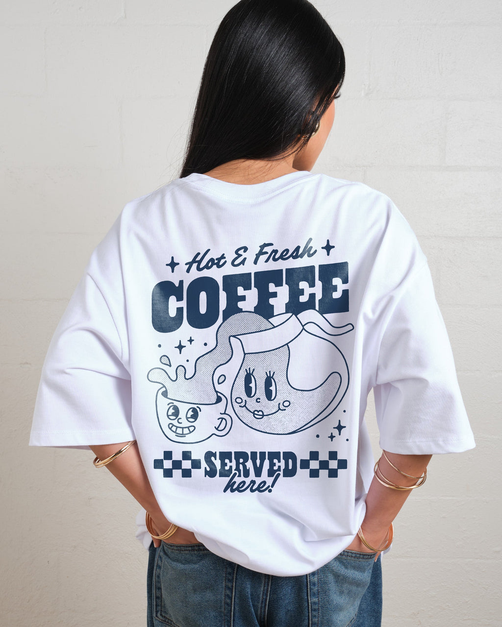 Hot & Fresh Coffee Oversized Tee