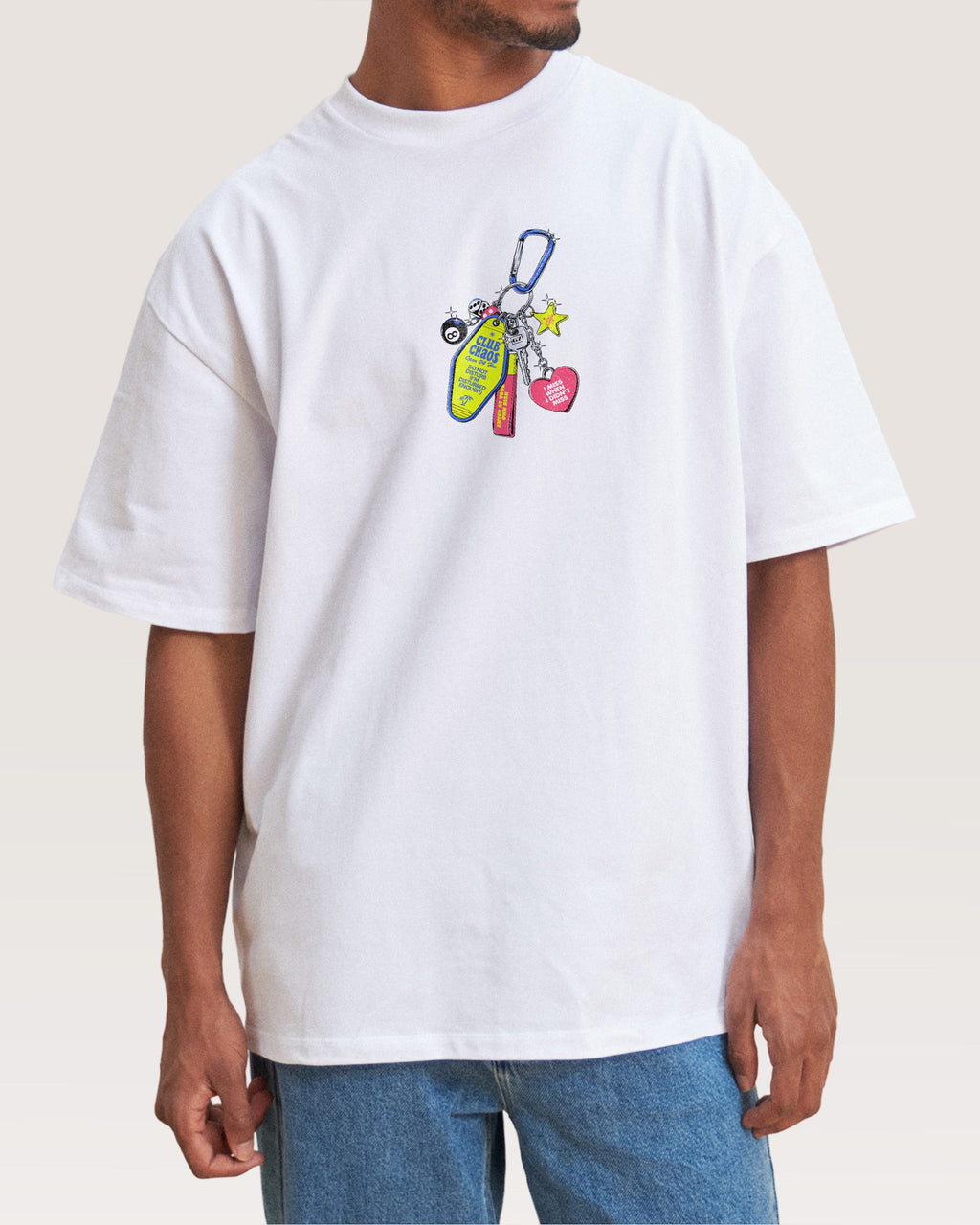 Club Chaos Key Chain Oversized Tee