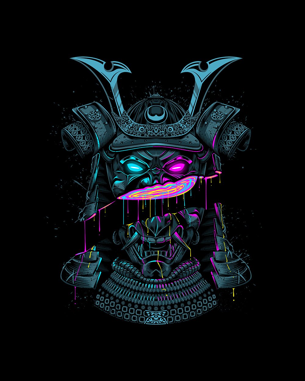 Samurai Mask Liquid Cut T-Shirt
