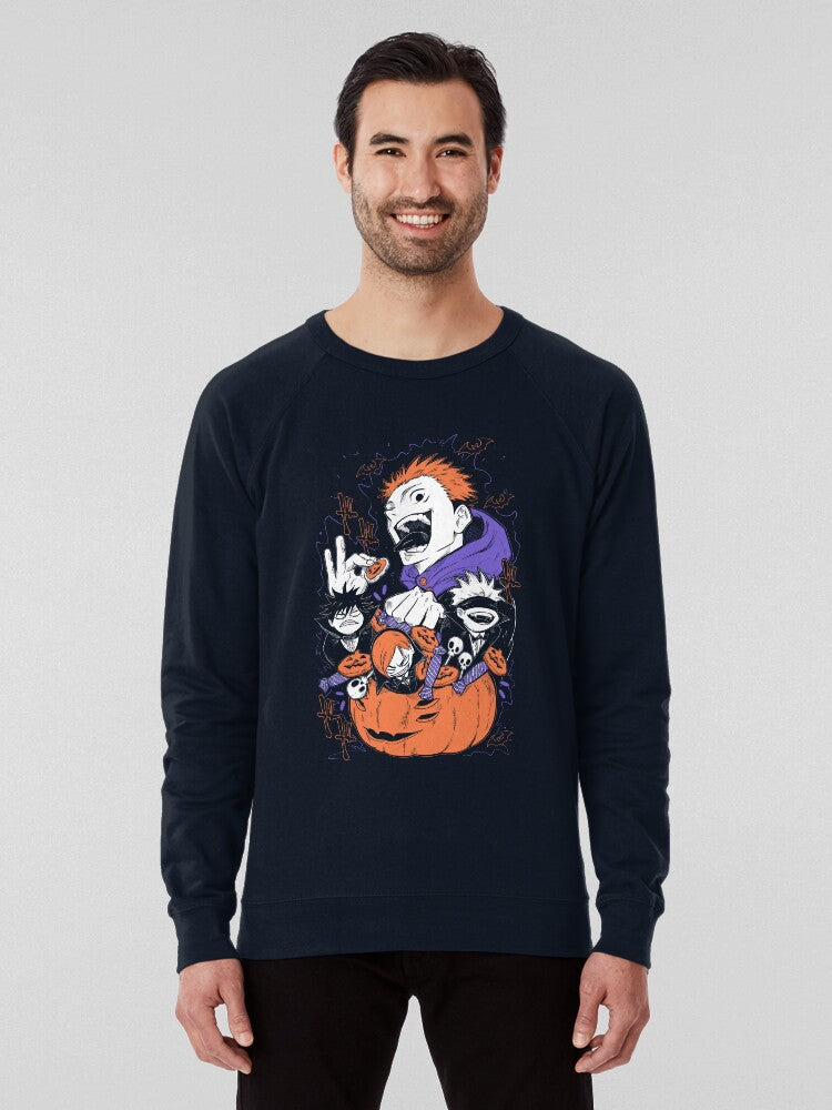 Spooky Sorcerers Halloween Style Lightweight JJK Sweater