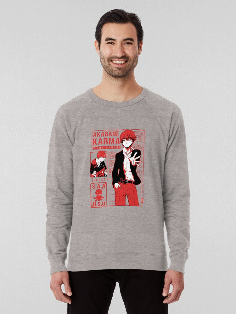 Karma Book Cover Aesthetic Literary Lightweight Sweatshirt Heather Grey