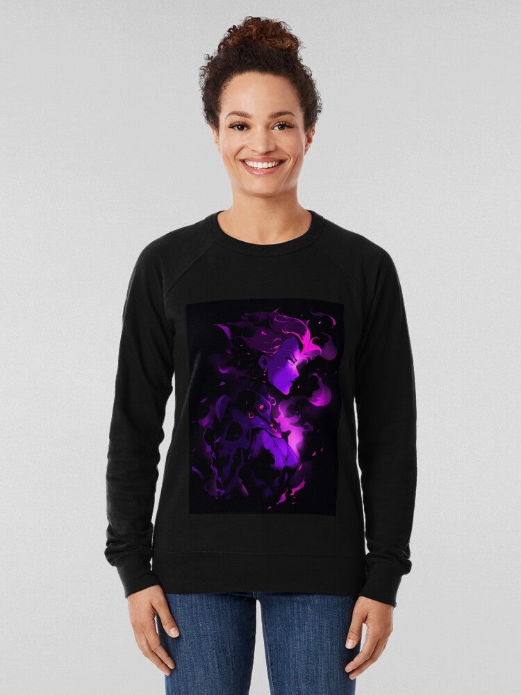 Coalescence Abstract Fusion Art Style Lightweight Sweatshirt Black