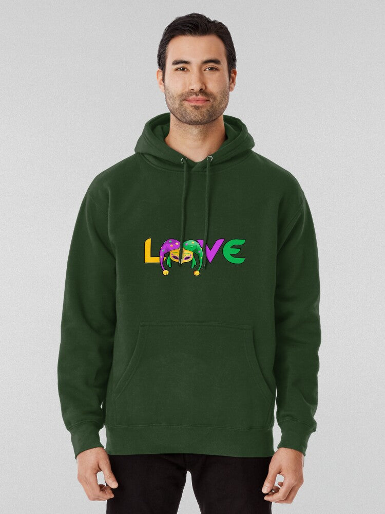 Classic I Love Mardi Gras Gear | Essential Parade Pullover Hoodie