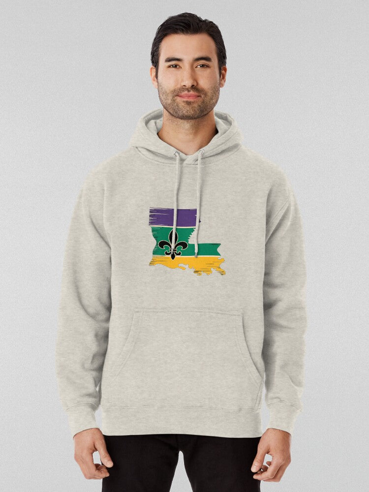 Distressed 2026 Mardi Gras Supply | Vintage Style Pullover Hoodie