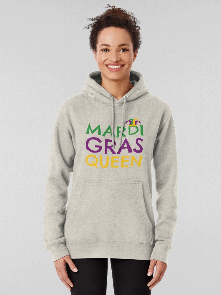 Mardi Gras Queen Funny Costume | Royal Parade Pullover Hoodie