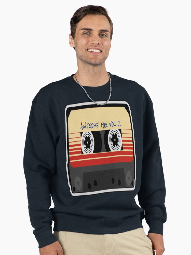 Awesome Mixtape Vol 2 Retro Pullover Sweatshirt Dark Blue