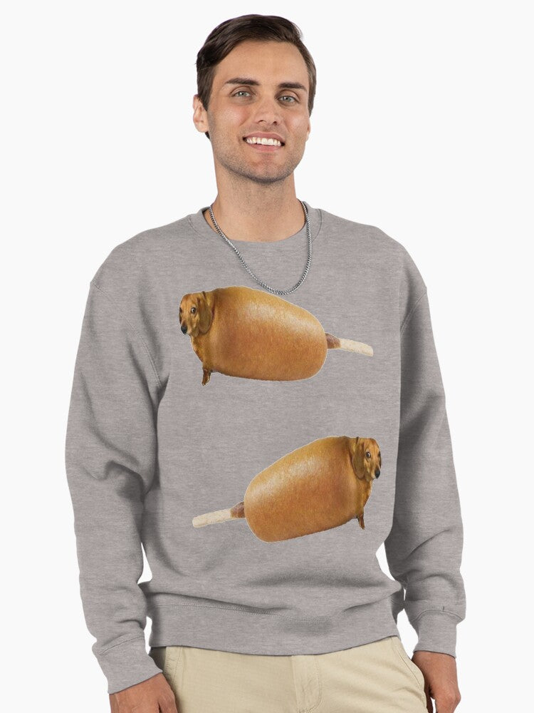 Vintage Corndogs Foodie Humor Pullover Sweatshirt Heather Grey