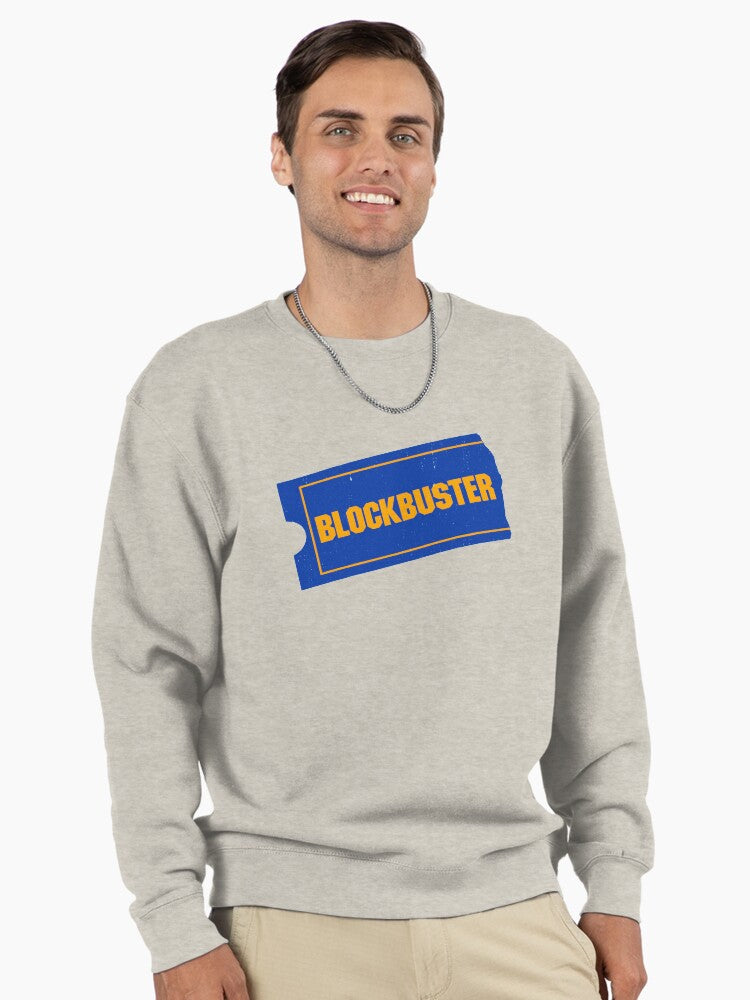 Vintage Blockbuster Video Logo Pullover Sweatshirt Oatmeal Heather