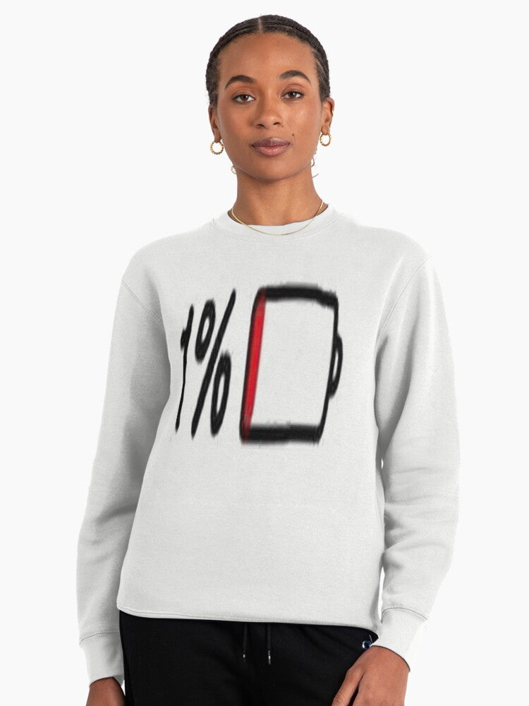 Biker Lifestyle 1 Percent Sticker Pullover Sweatshirt White